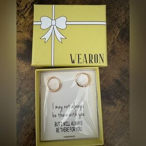 Gold Beaded Hoop Earrings Gift Set